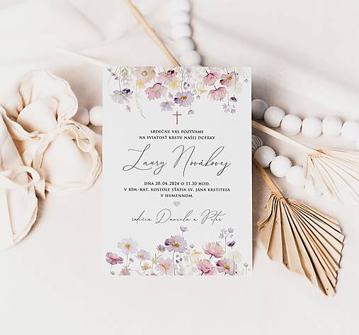 Papiernictvo - Pozvánka na krst Florrie 2 - 15947821_