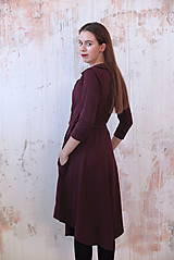 Šaty - Tencelové asymetrické šaty bordové Marta - 15946720_