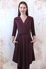 Šaty - Tencelové asymetrické šaty bordové Marta - 15946721_