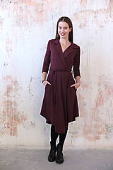 Šaty - Tencelové asymetrické šaty bordové Marta - 15946722_