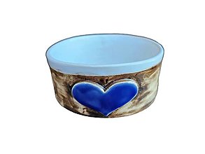 Nádoby - Veľká miska Široké srdce 0,8L  (Modré srdiečko) - 15945915_