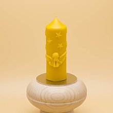 Sviečky - Valec vianočný s anjelom - sviečka zo včelieho vosku - 15948006_