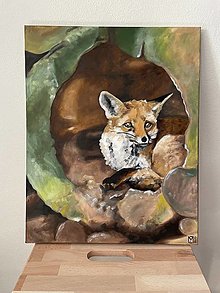 Obrazy - Maľba líšky - 15948443_