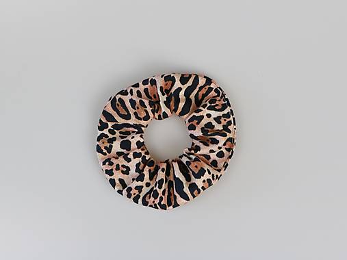 Scrunchies gumička leopard prémiová bavlna