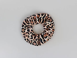 Ozdoby do vlasov - Scrunchies gumička leopard prémiová bavlna - 15950114_