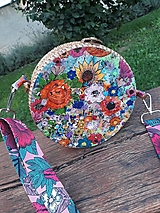 Kabelky - Ratanová maľovaná kabelka V lese farebnom - 15949658_