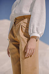 Blúzky a košele - Ľanová košeľa s mašľou (Čierno-biela) - 15948660_