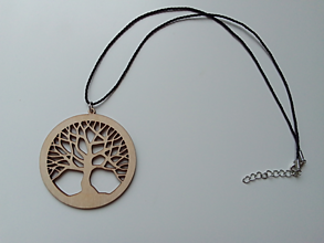 Náhrdelníky - Drevený náhrdelník Strom života - 15950398_