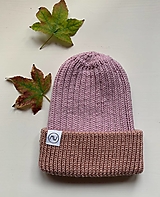 Čiapky, čelenky, klobúky - Dvojfarebná čiapka (Ružová/staro-ružová) - 15949799_