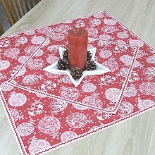 Úžitkový textil - RADANA červeno-biele Vianoce - vianočný obrus štvorec - 15949334_