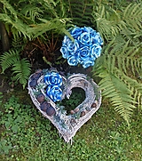 Dekorácie - Spomienkové srdce do modra - 15951877_