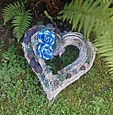 Dekorácie - Spomienkové srdce do modra - 15951878_