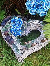 Dekorácie - Spomienkové srdce do modra - 15951879_