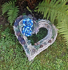 Dekorácie - Spomienkové srdce do modra - 15951878_