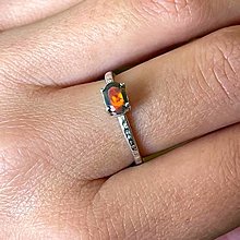 Prstene - Black Ethiopian Opal Silver Ring AG925 / Jemný strieborný prsteň s prírodným opálom A0007 - 15951612_