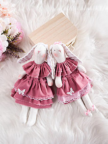 Hračky - Zajačik - růžove šaty - 15951779_