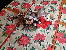 Obrus - štóla Vianočná ruža + 4x prestieranie