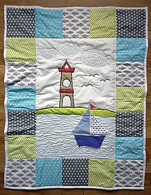 Detský textil - Detská deka (Detská patchwork deka More) - 15952867_
