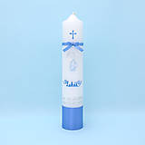 Sviečky - Modrá sviečka na krst s anjelikom - 15953177_