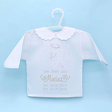 Detské oblečenie - Vyšívaná košieľka na krst "Anjelik v bielej košieľke" (expres košieľka + SBD) - 15953280_