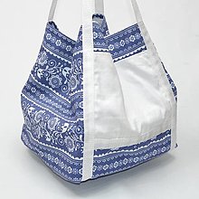 Veľké tašky - Folklórna maxi kabela TERKA modrá - 15950772_