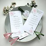 Papiernictvo - Ruža púdrová - tlačoviny na svadobný stôl - 15950729_
