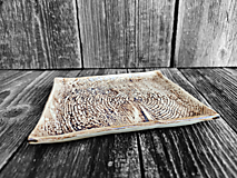 Nádoby - Hranatý tanierik Drevo 16,5x14cm - 15955536_