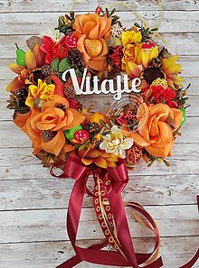 Dekorácie - Jesenný venček na dvere "Vitajte" - 15956050_