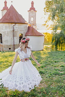 Šaty - Biele ľanové šaty Sága krásy - 15954059_