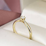 Prstene - zásnubný prsteň s diamantom 0,1ct - 15953952_