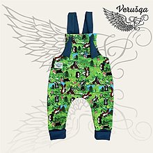 Detské oblečenie - Vzorované rastúce trakáče 80 - Skladom (Zelená) - 15953526_