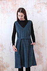 Šaty - Menčestrové šaty modré Cornelia - 15954666_