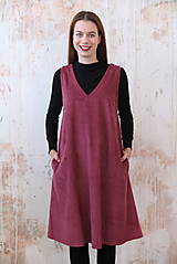 Šaty - Menčestrové šaty bordové Cornelia - 15954679_