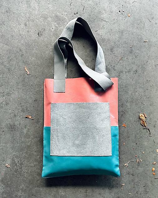 Veľké tašky - DVE TVÁRE kožená shopper kabelka - 15955594_