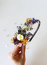 Čiapky, čelenky, klobúky - Kvetinová čelenka "tôňa spomienok" - 15954217_