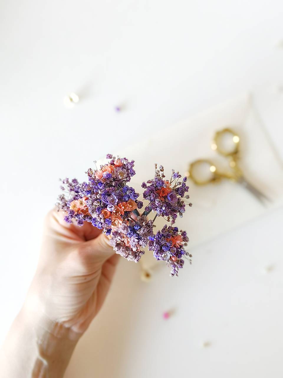 Slamienkové vlásenky "čaro okamihu" - fialovolososové