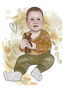 Grafika - Kresba bábätka podľa fotky - grafika -portrét - 15955960_