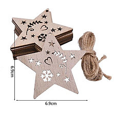 Polotovary - Dřevěné ozdoby - vánoční hvězdy 69 mm - 15953501_