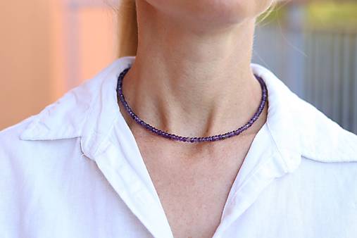 Náhrdelník choker ametyst