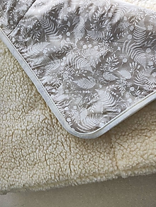 Úžitkový textil - Deka vlnená 100% ovčie rúno vo vlase Baranček  140x 200cm Elegant Papradie béžové - 15956734_