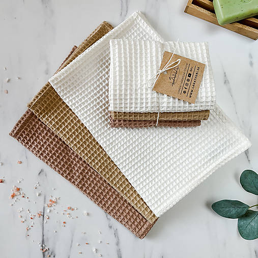 Úžitkový textil - Kozmetický uterák (Béžové TRIO) - 15958752_