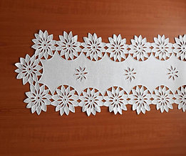 Úžitkový textil - Richellieu -Vločky- biela,  90 x 34 cm - 10461230_