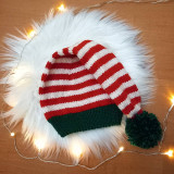 Detské čiapky - Pletená čiapka na vianočné fotenie obvod 53cm - 15959625_