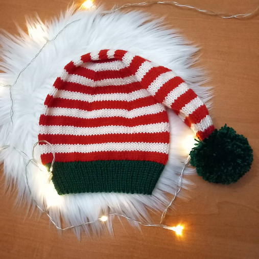 Pletená čiapka na vianočné fotenie obvod 53cm