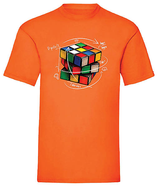 Pánske oblečenie - Rubikova kocka pánske (S - Oranžová) - 15958950_