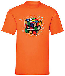 Pánske oblečenie - Rubikova kocka pánske (S - Oranžová) - 15958950_