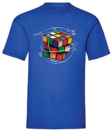Pánske oblečenie - Rubikova kocka pánske (S - Modrá) - 15958990_