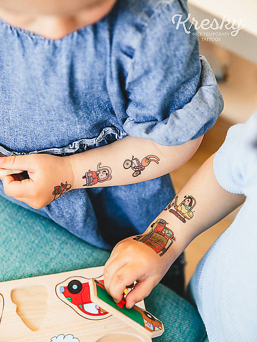 Dočasné tetovačky - Autíčkové