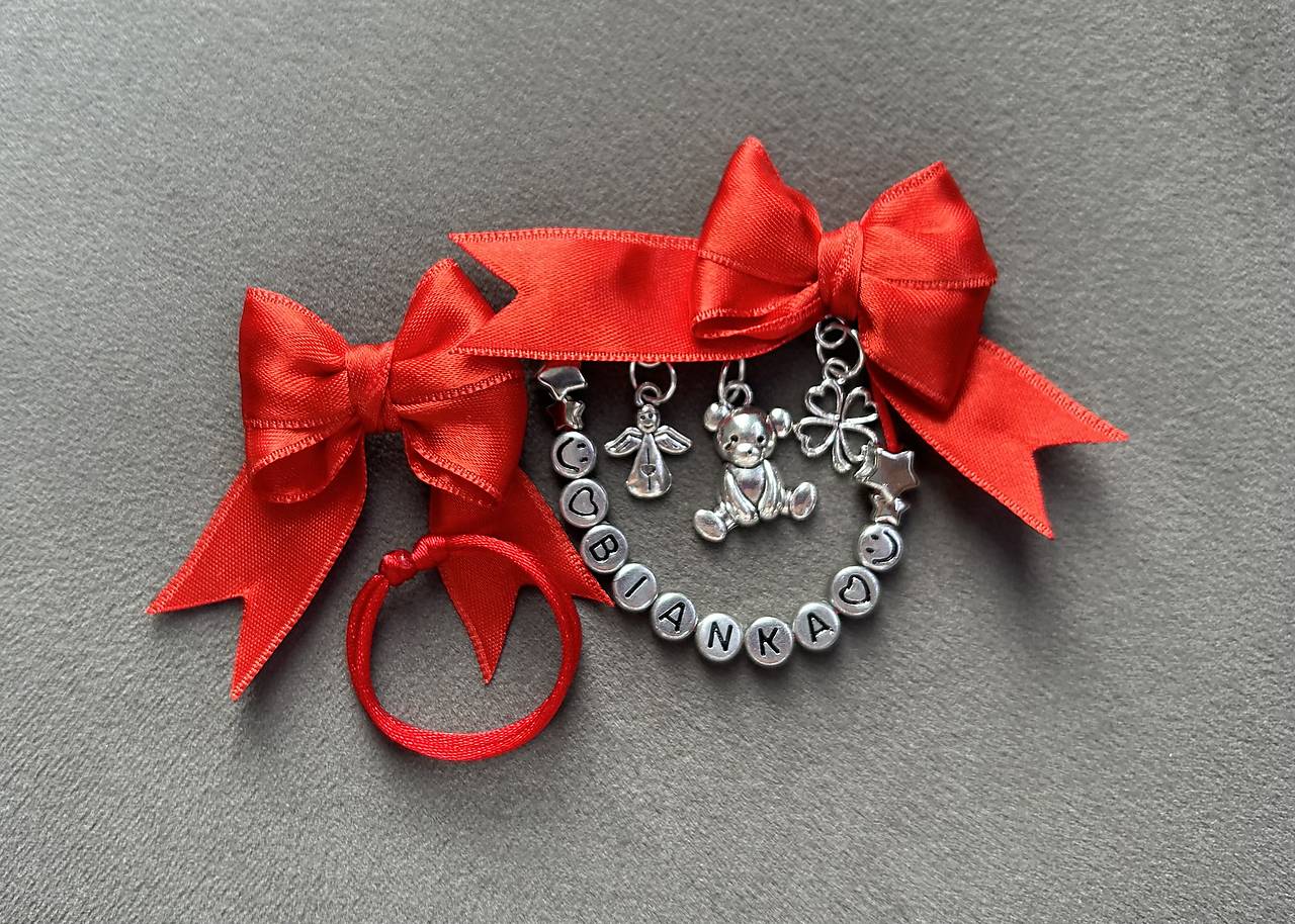 Set proti urieknutiu pre bábätko - 2x mašlička na kočík/vajíčko + náramok