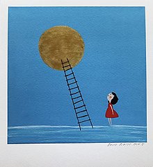 Grafika - Malé hotofky, Giclée Art Print, 18x20cm (Na Mesiac) - 15958339_